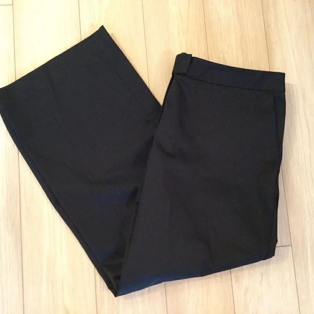 NWOT. Black Polished Cotton Liz Claiborne Sz.  12 - Picture 2 of 10